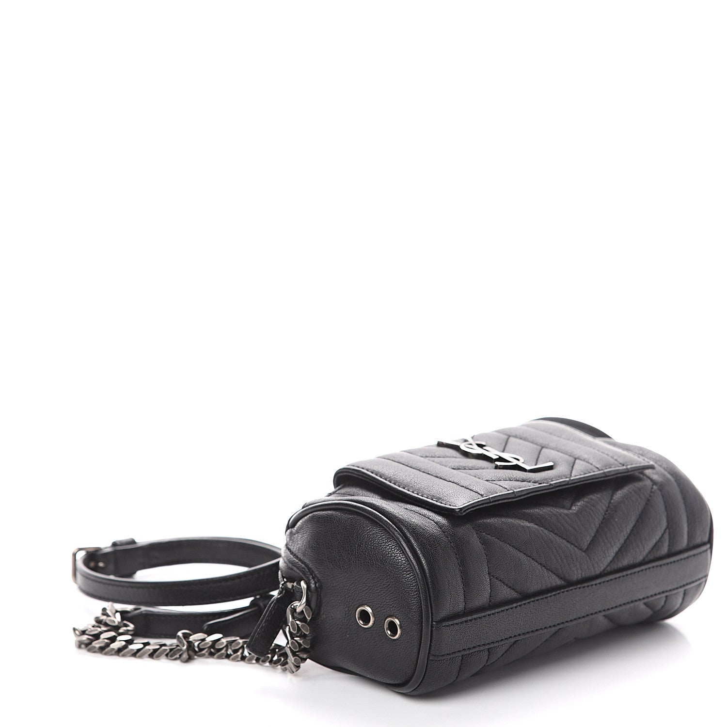 Saint Laurent Lambskin Matelasse Monogram East West Rider Bag Black 3 of 8