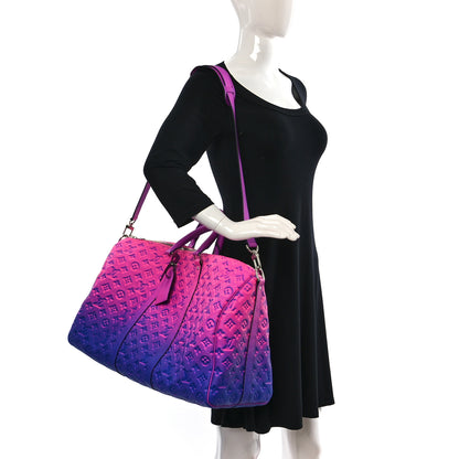 Louis Vuitton Taurillon Illusion Keepall Bandouliere 50 Bleu Rose 2 of 10