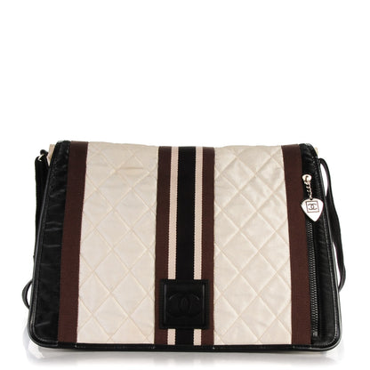 Chanel Nylon Quilted Sport Messenger White Black 1 of 7