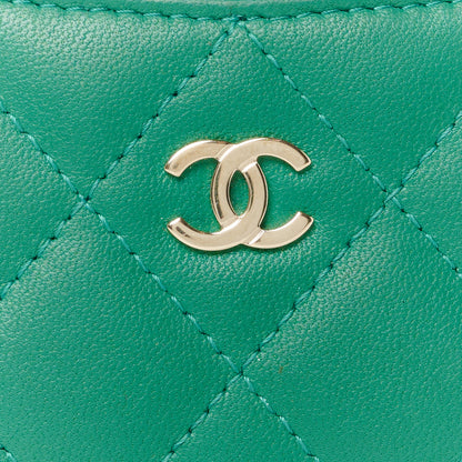 Chanel Lambskin Quilted Card Holder Green 9 of 9