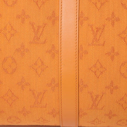 Louis Vuitton Denim Monogram Keepall Bandouliere 50 Ocre 10 of 11