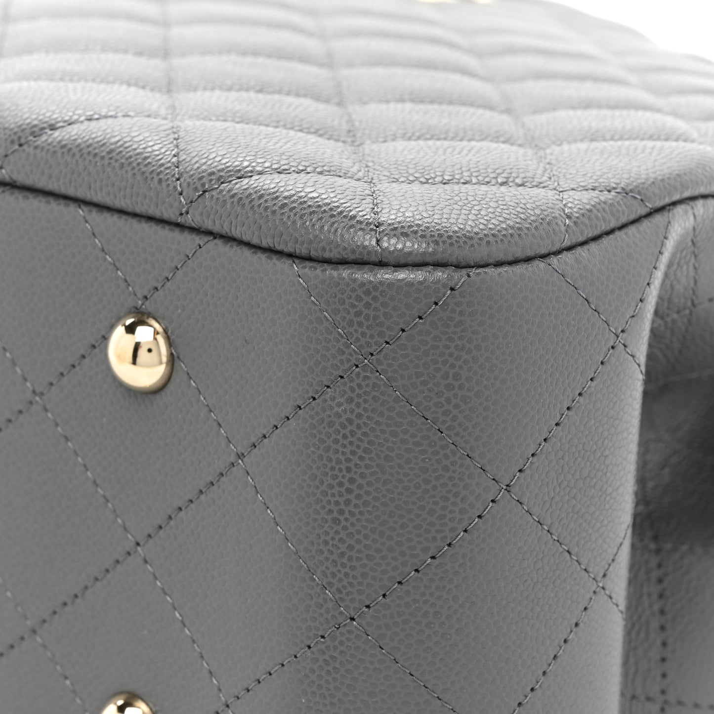 Caviar Quilted Large CC Shopping Tote Dark Grey