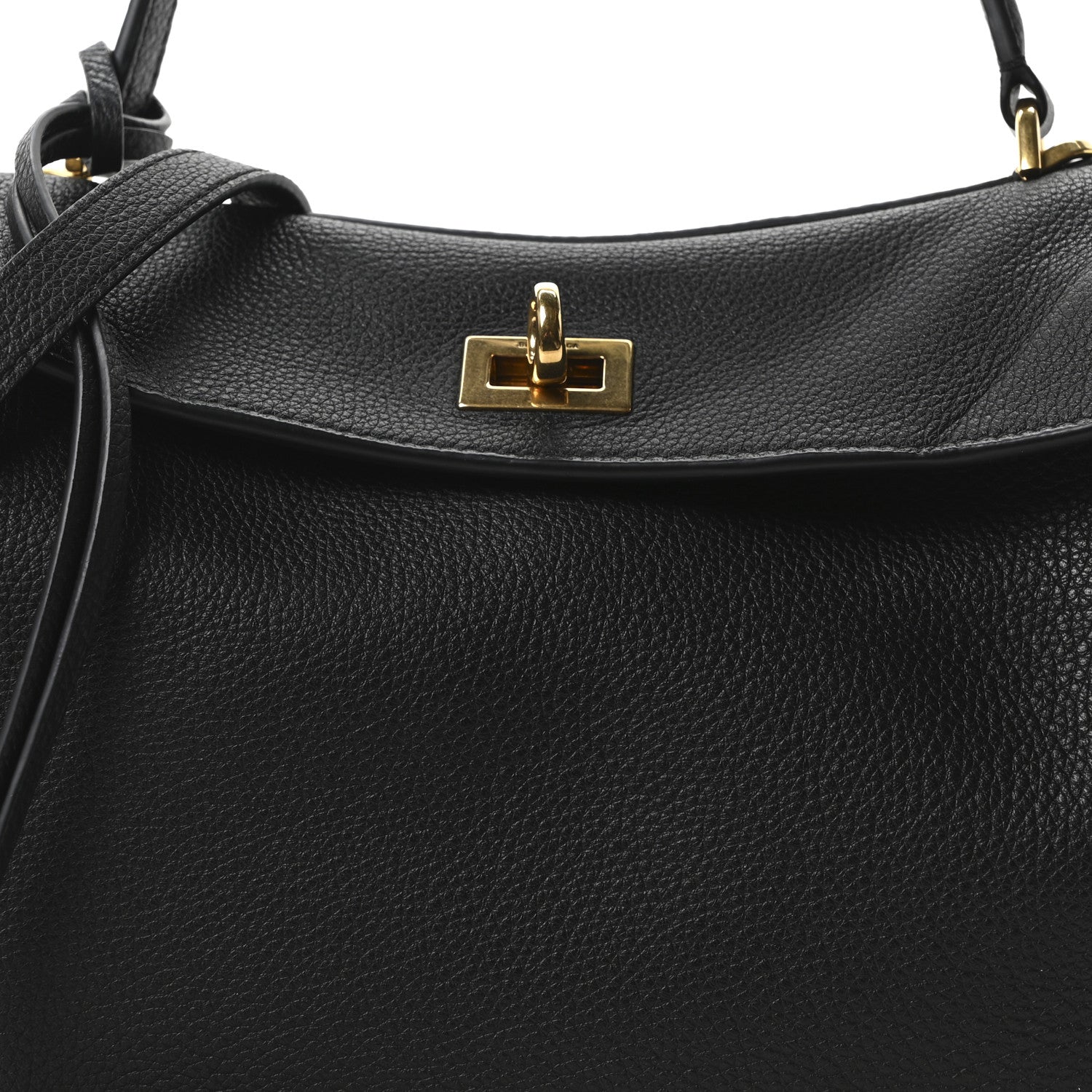 Balenciaga Grained Calfskin Small Rodeo Top Handle Handbag Black 8 of 10