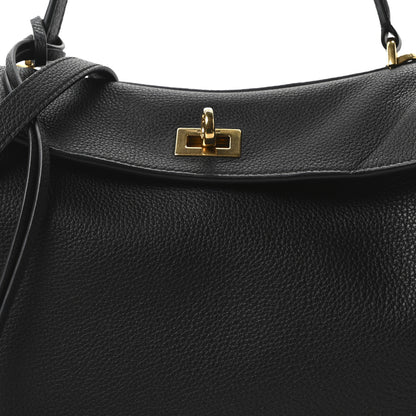Balenciaga Grained Calfskin Small Rodeo Top Handle Handbag Black 8 of 10