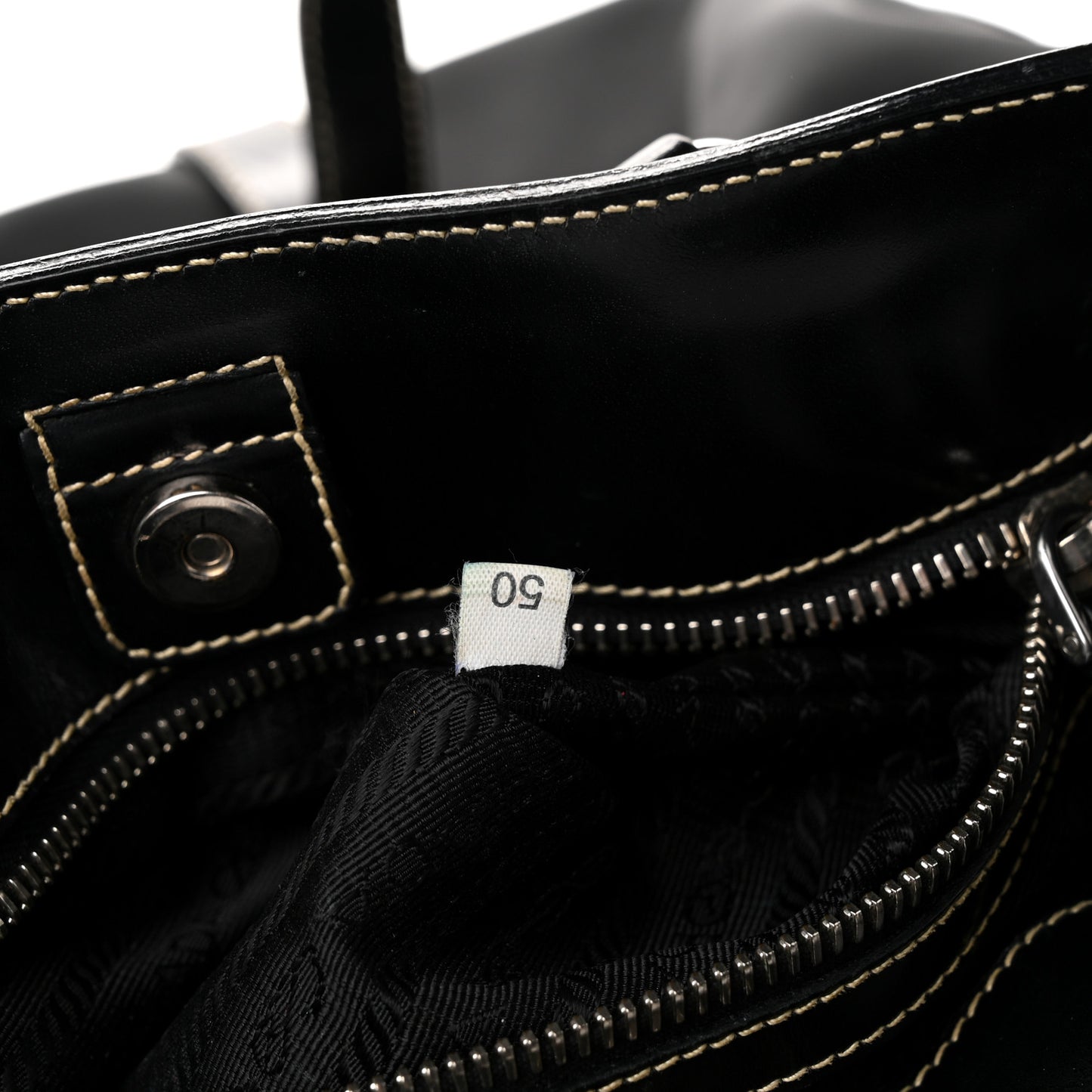 Tessuto Nylon Calfskin Flat Messenger Bag Black