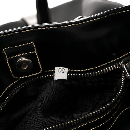 Prada Tessuto Nylon Calfskin Flat Messenger Bag Black 7 of 10