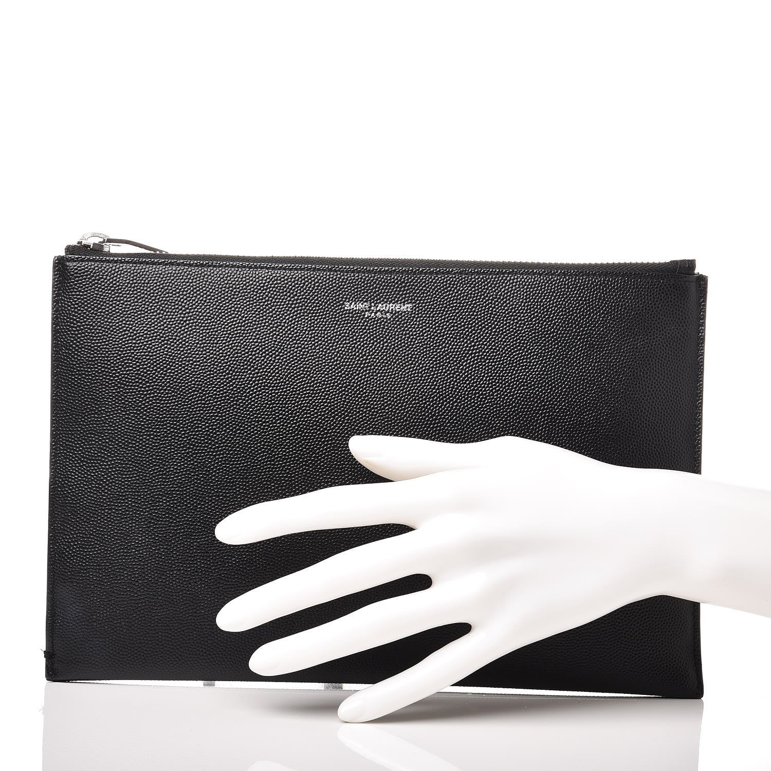 Saint Laurent Grain de Poudre Mini Tablet Holder Black 2 of 9