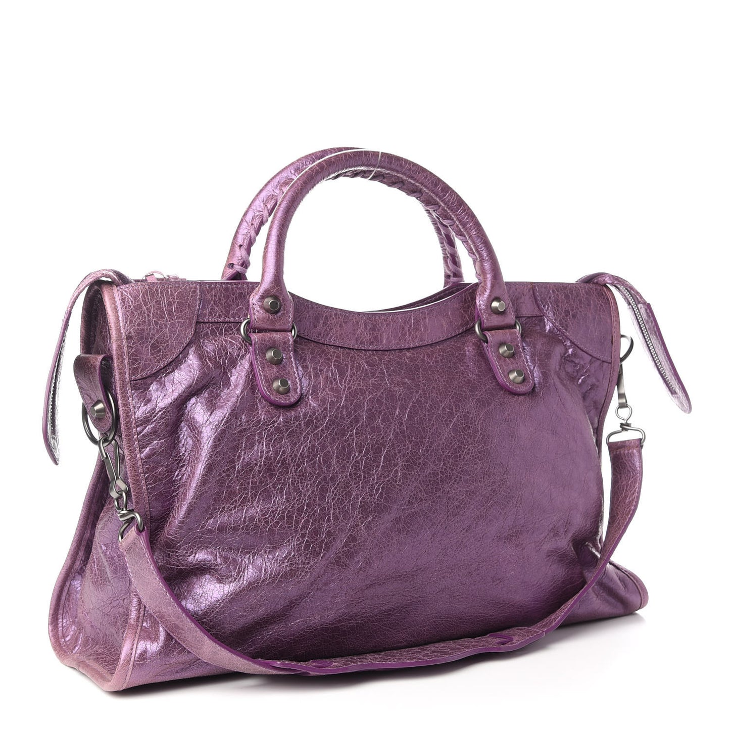 Agneau Classic Hardware City Metallic Purple