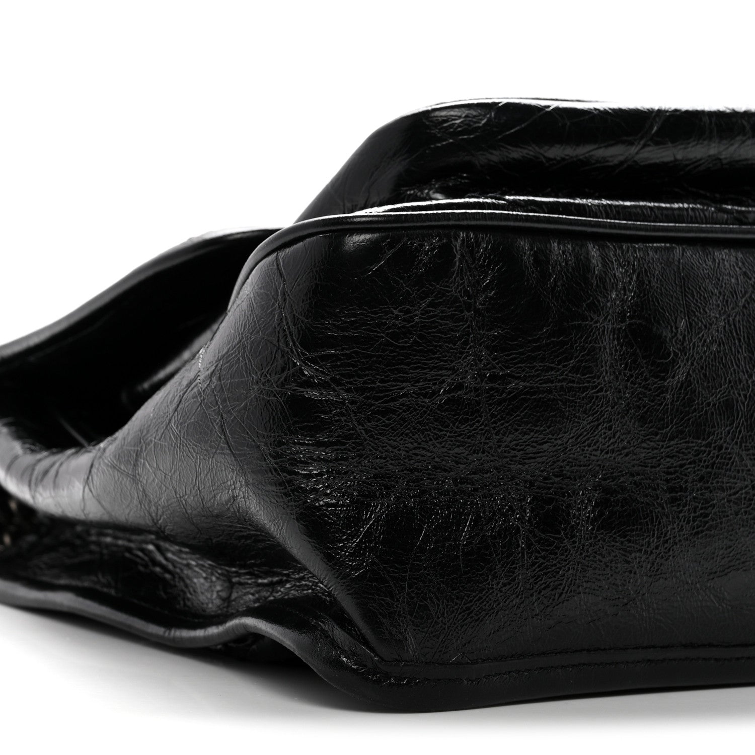 Saint Laurent Crinkled Calfskin Matelasse Monogram Medium Niki Chain Satchel Black 9 of 12