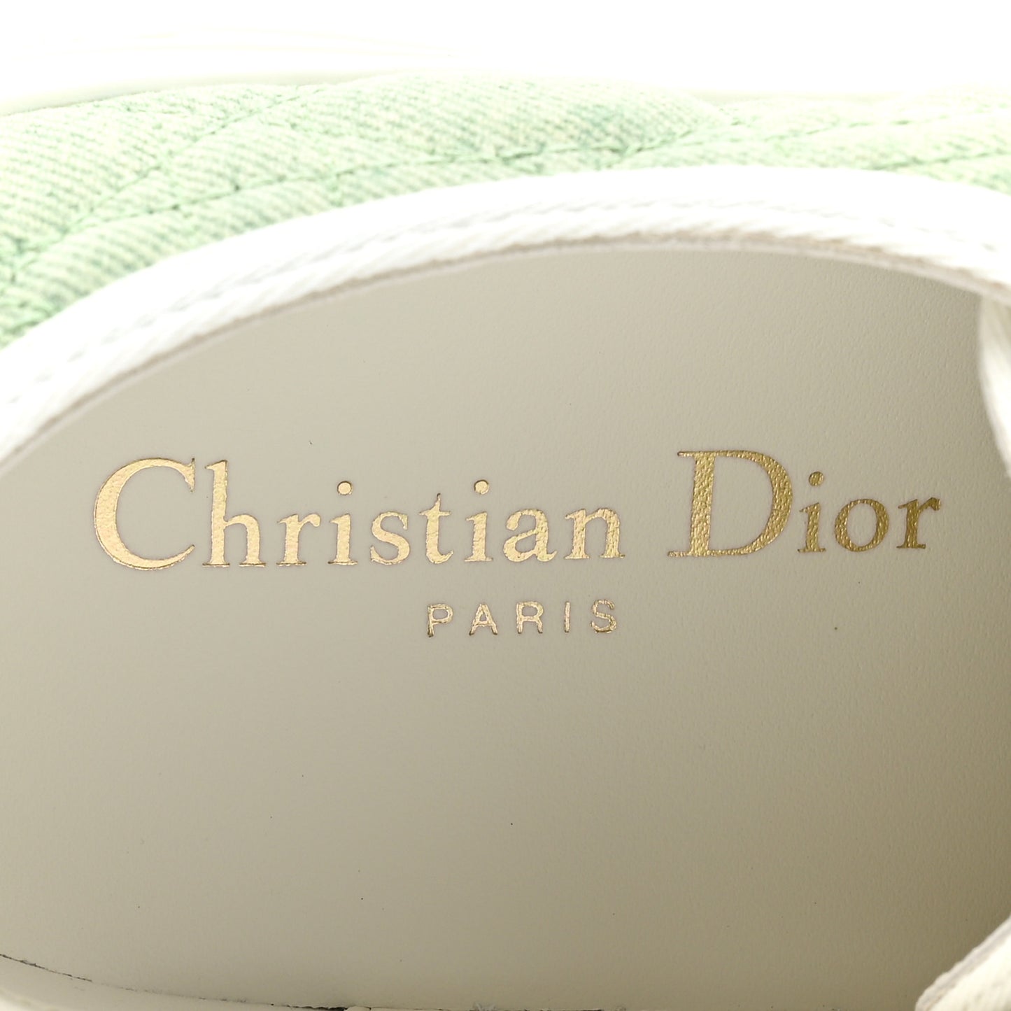Canvas Cannage Walk 'N' Dior Low Top Sneakers 37.5 Pale Green