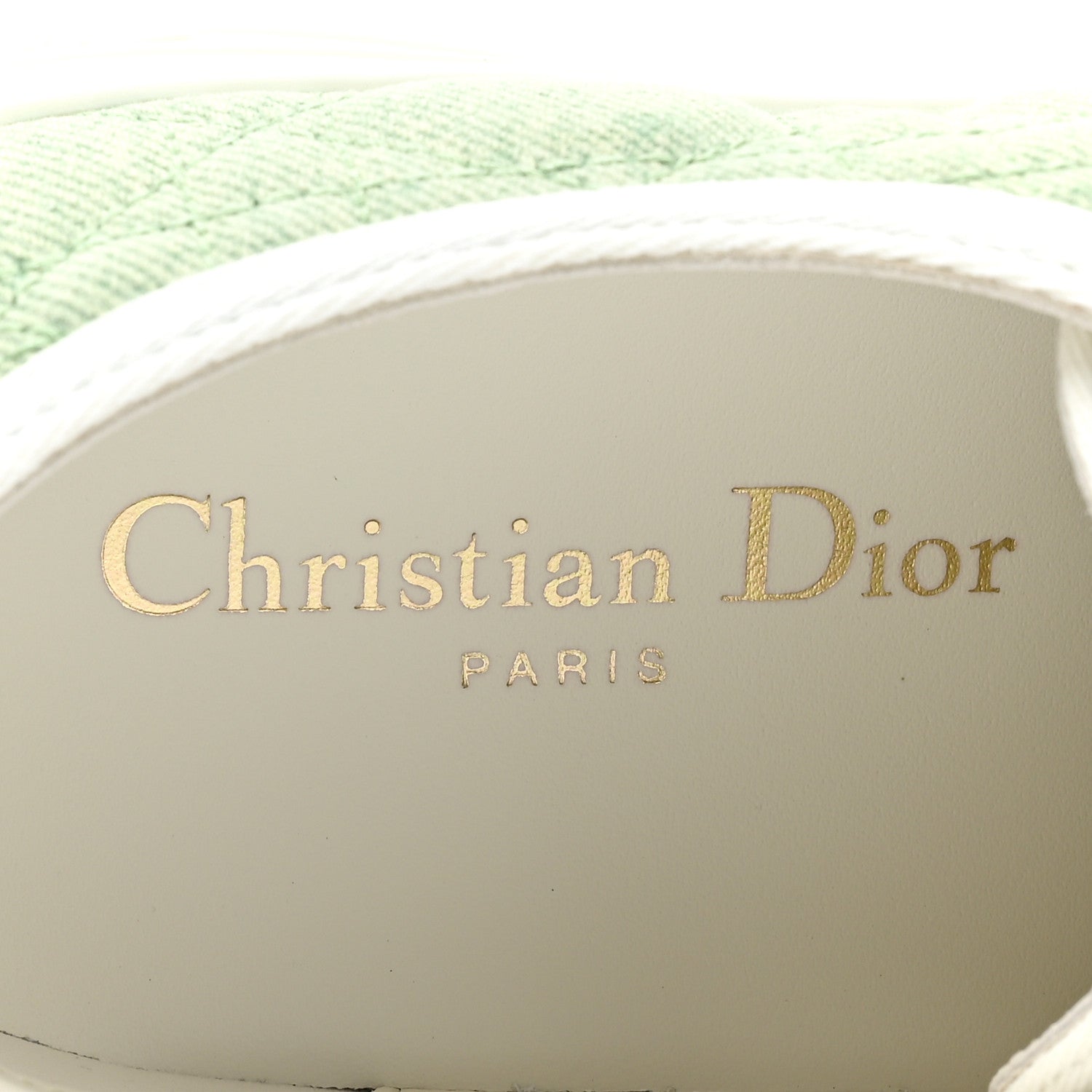 Christian Dior Canvas Cannage Walk 'N' Dior Low Top Sneakers 37.5 Pale Green 8 of 11