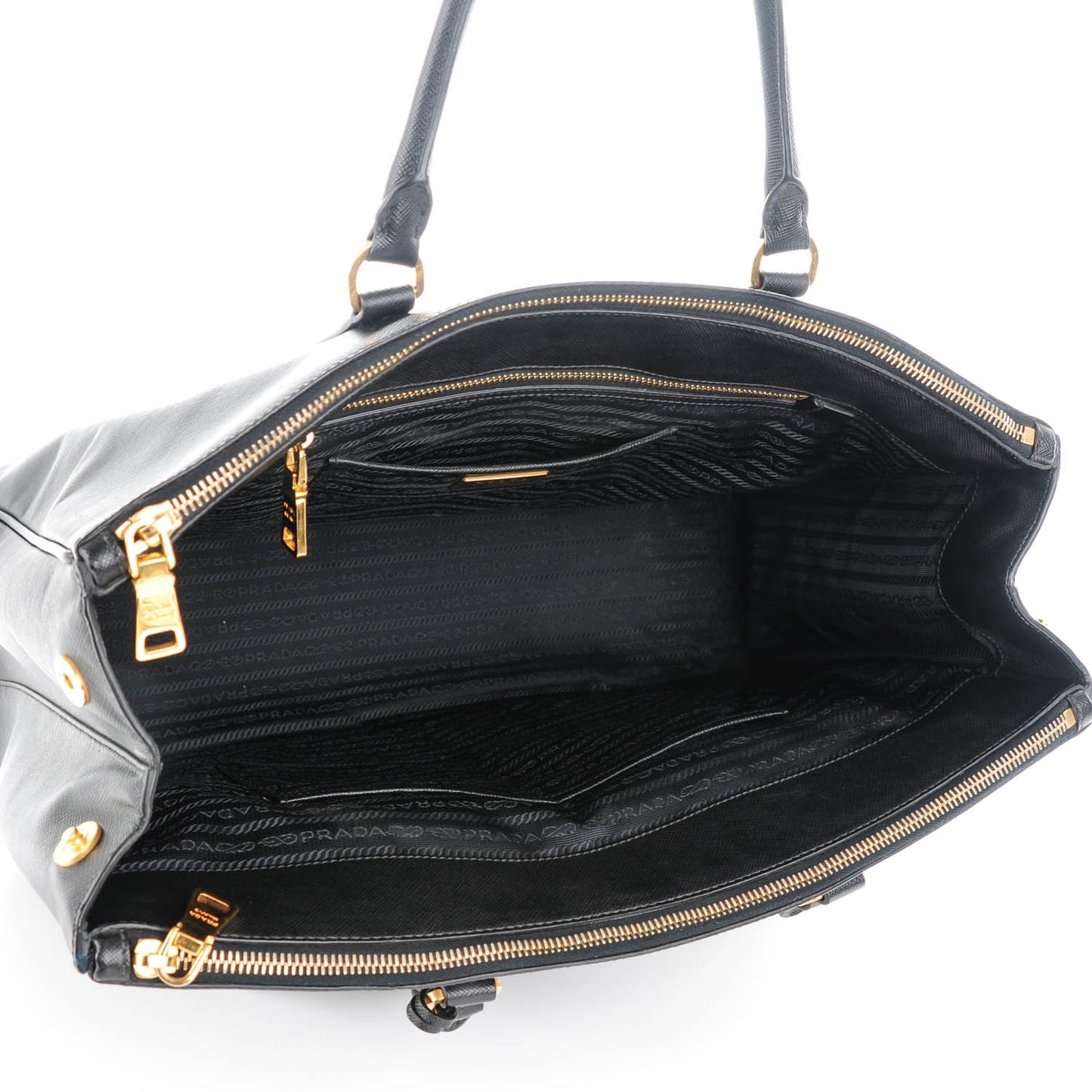 Saffiano Lux Extra Large Galleria Double Zip Tote Black