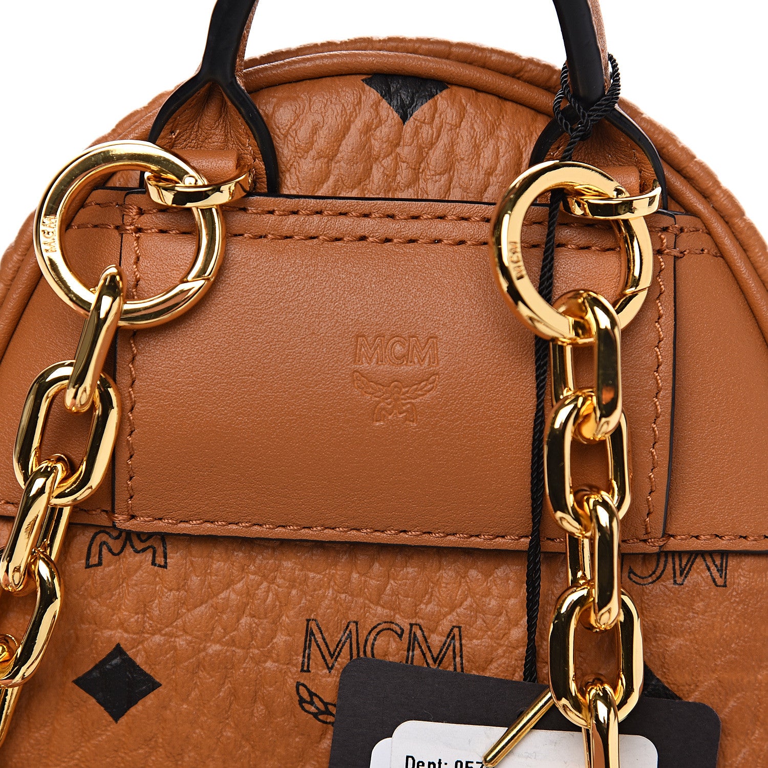 MCM Visetos Mini Backpack Crossbody Bag Cognac 6 of 8