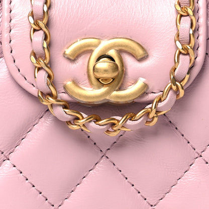 Chanel Shiny Aged Calfskin Quilted Mini Nano Kelly Shopper Pink 8 of 11