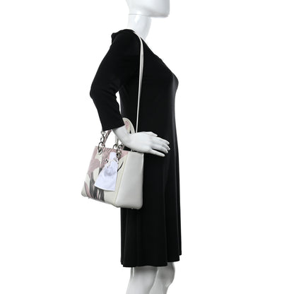 Christian Dior Deerskin Floral Printed Medium Lady Dior White 2 of 12