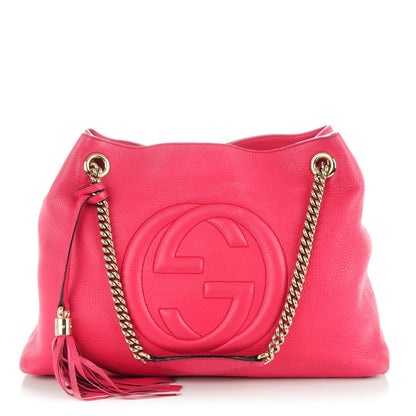 Gucci Pebbled Calfskin Medium Soho Chain Shoulder Bag Pink 1 of 12