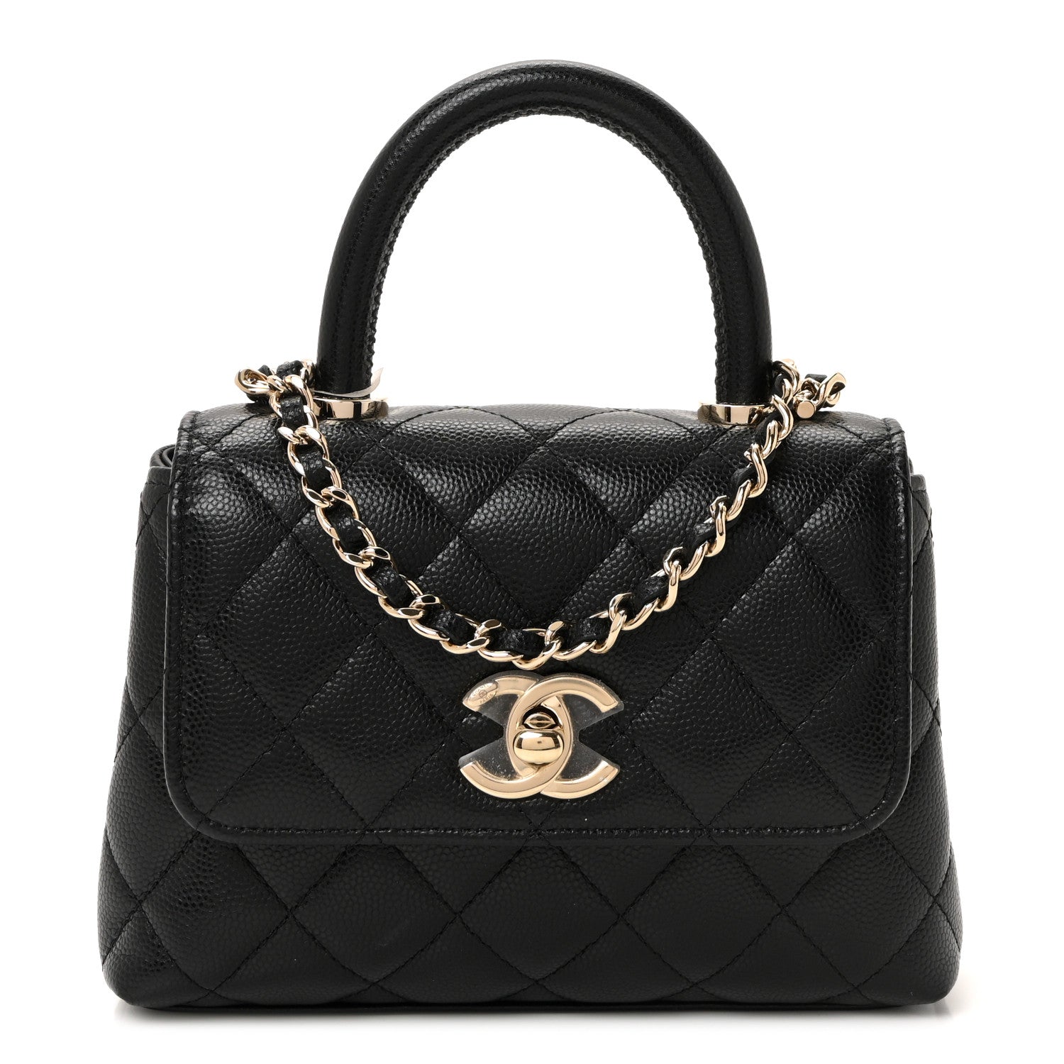Chanel Caviar Quilted Coco Handle Clutch With Chain Black 1 of 10