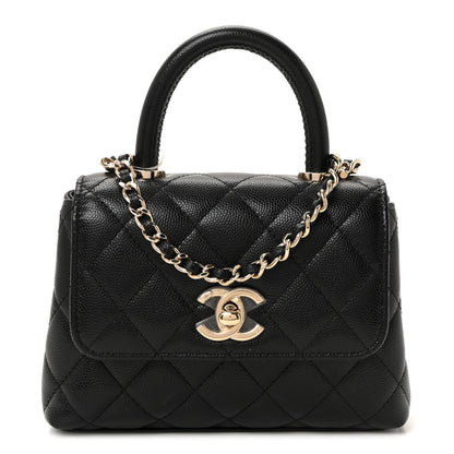 Chanel Caviar Quilted Coco Handle Clutch With Chain Black 1 of 10