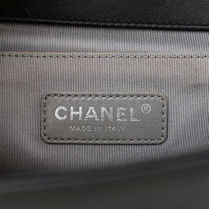 Chanel Calfskin Chevron Quilted Medium Boy Flap Black 6 of 12