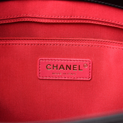 Chanel Shiny Aged Calfskin Quilted Large Shopping Bag Black 6 of 11