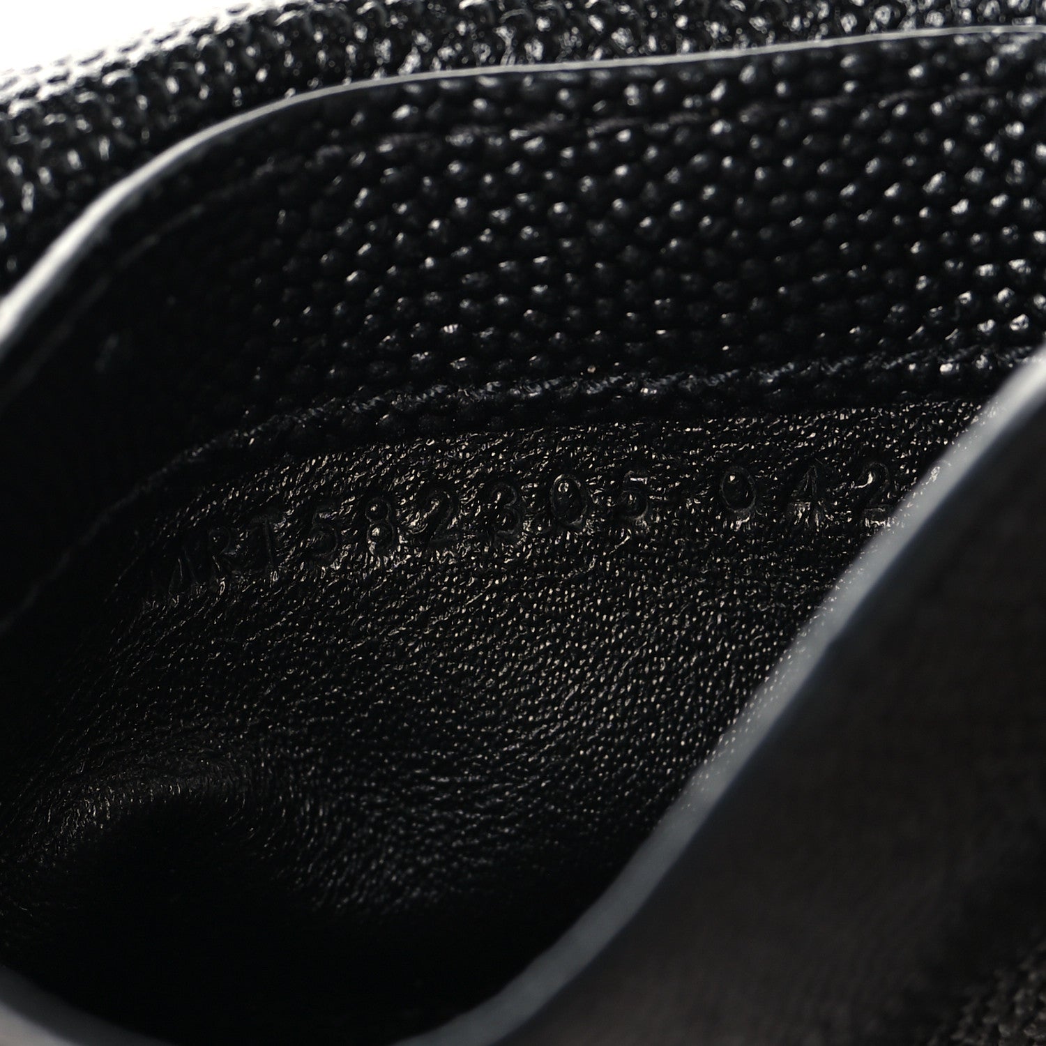 Saint Laurent Grain De Poudre Uptown Monogram Card Case Black 7 of 8