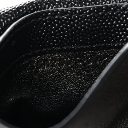 Saint Laurent Grain De Poudre Uptown Monogram Card Case Black 7 of 8