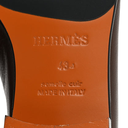 Hermes Goatskin Mens Paris Loafers 43 Cacao 8 of 10