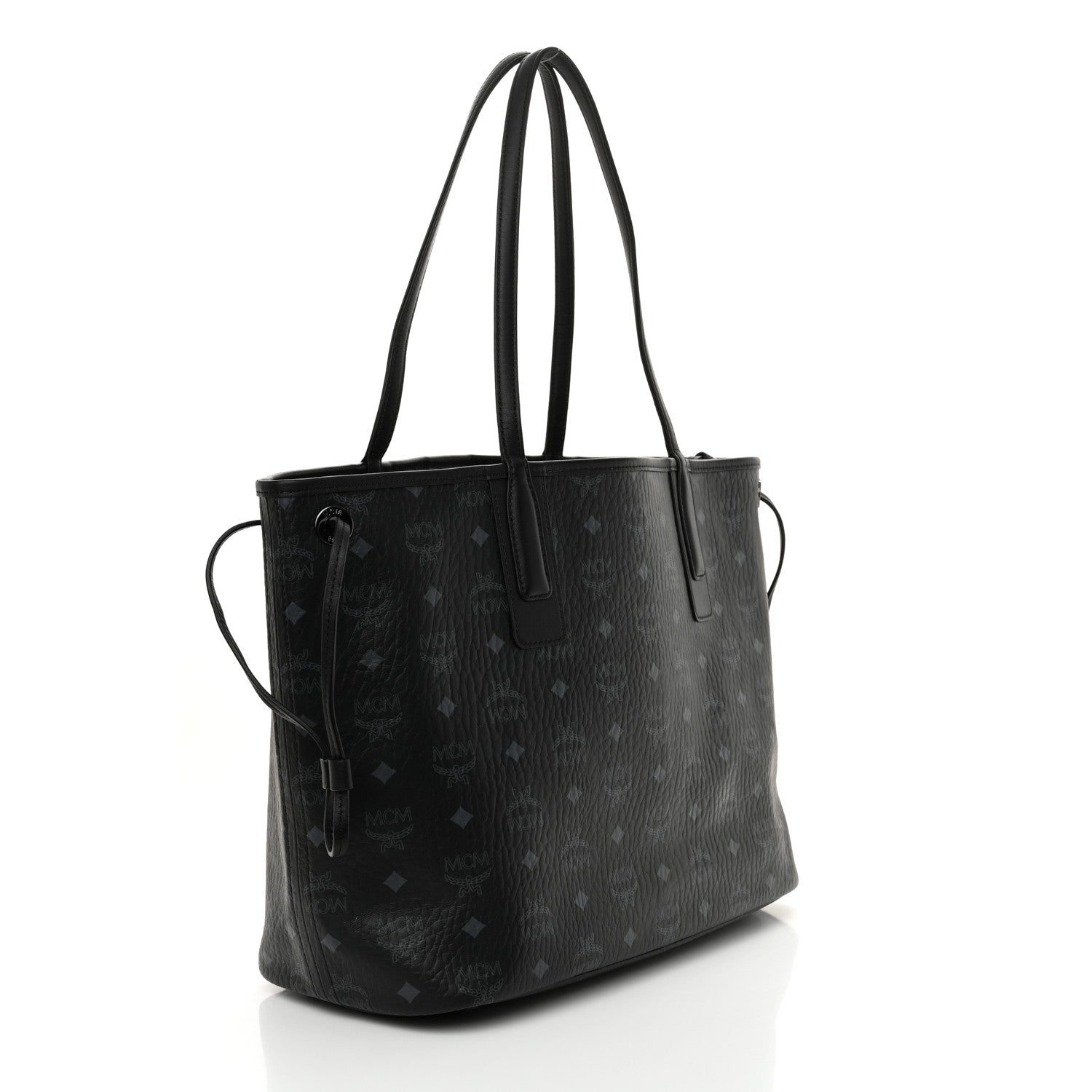 MCM Visetos Medium Liz Reversible Shopper Tote Black 6 of 18
