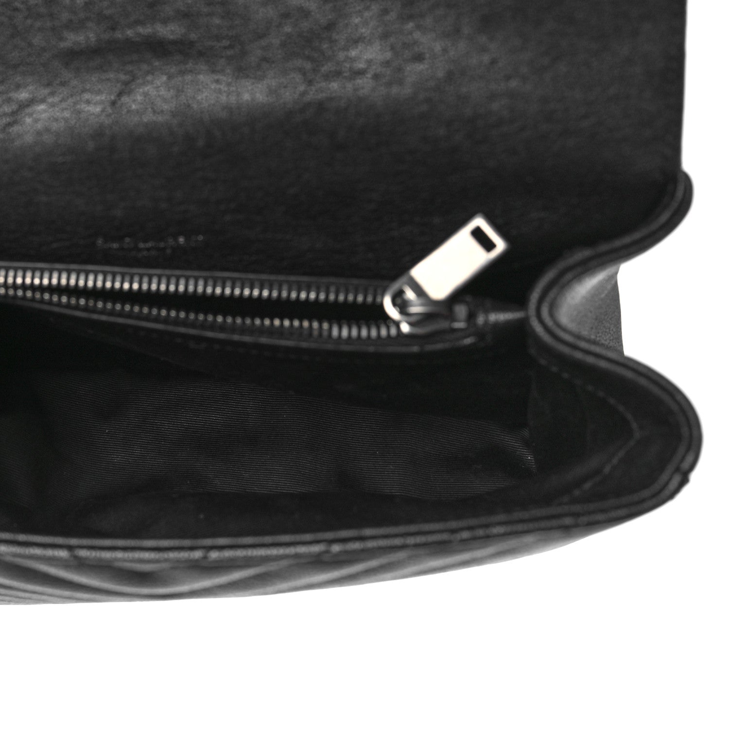 Saint Laurent Sheepskin Matelasse Chevron Monogram Medium College Bag Black 4 of 10