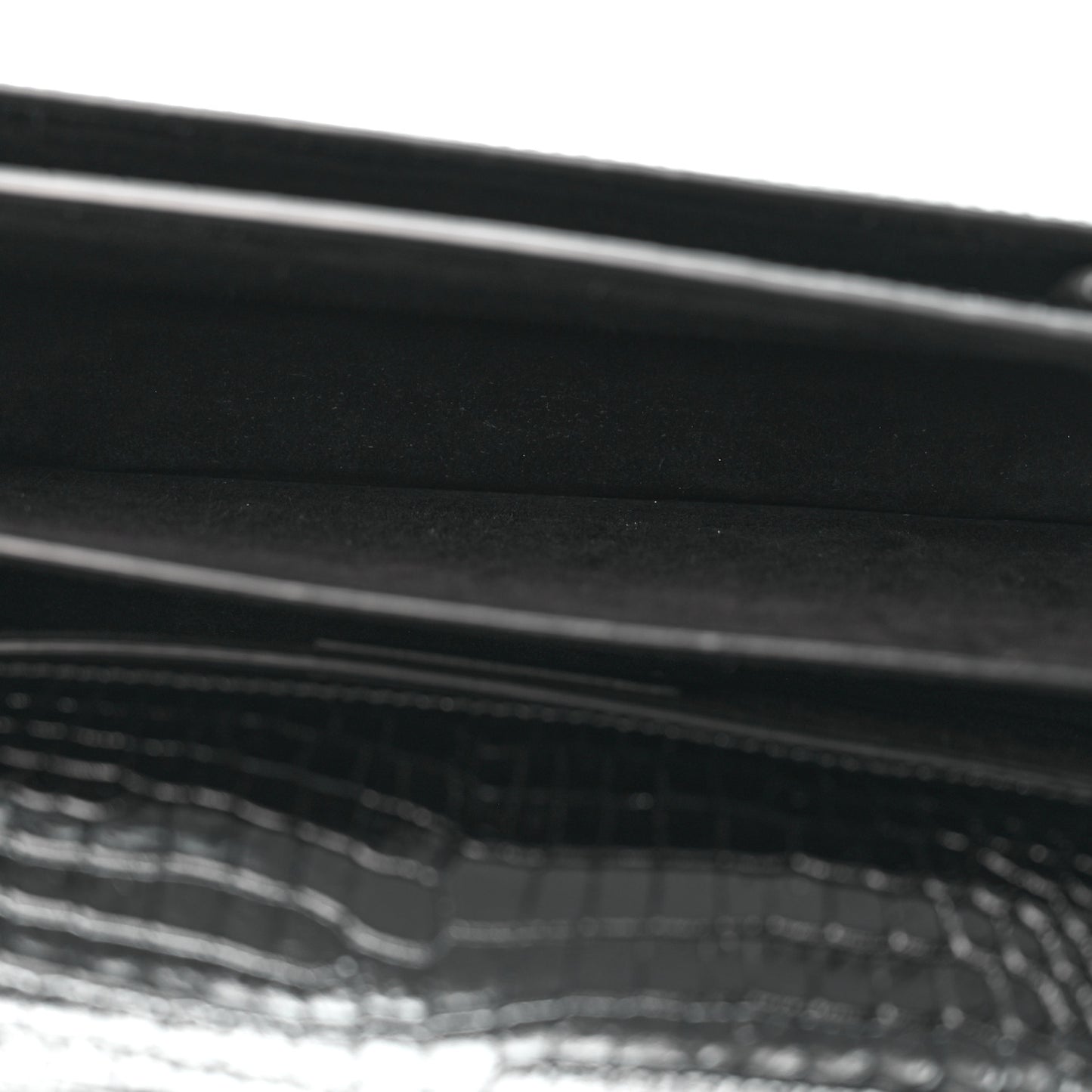 Calfskin Crocodile Embossed Medium Monogram Sunset Black