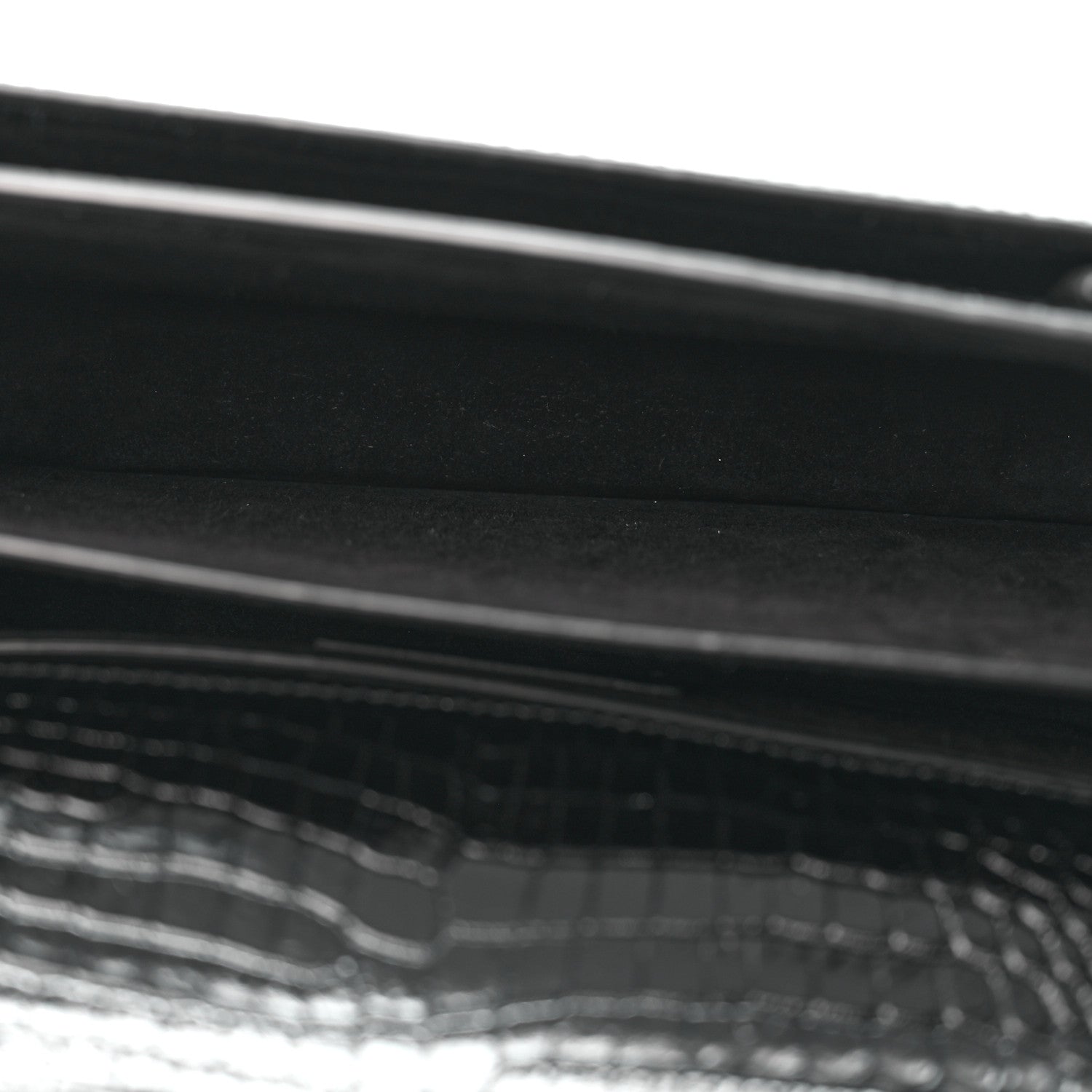 Saint Laurent Calfskin Crocodile Embossed Medium Monogram Sunset Black 5 of 13