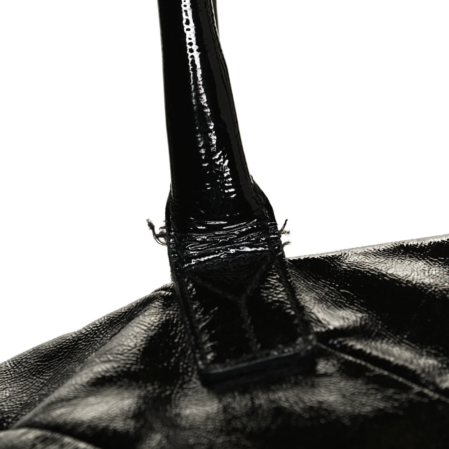 Textured Patent Medium Easy Y Bag Black
