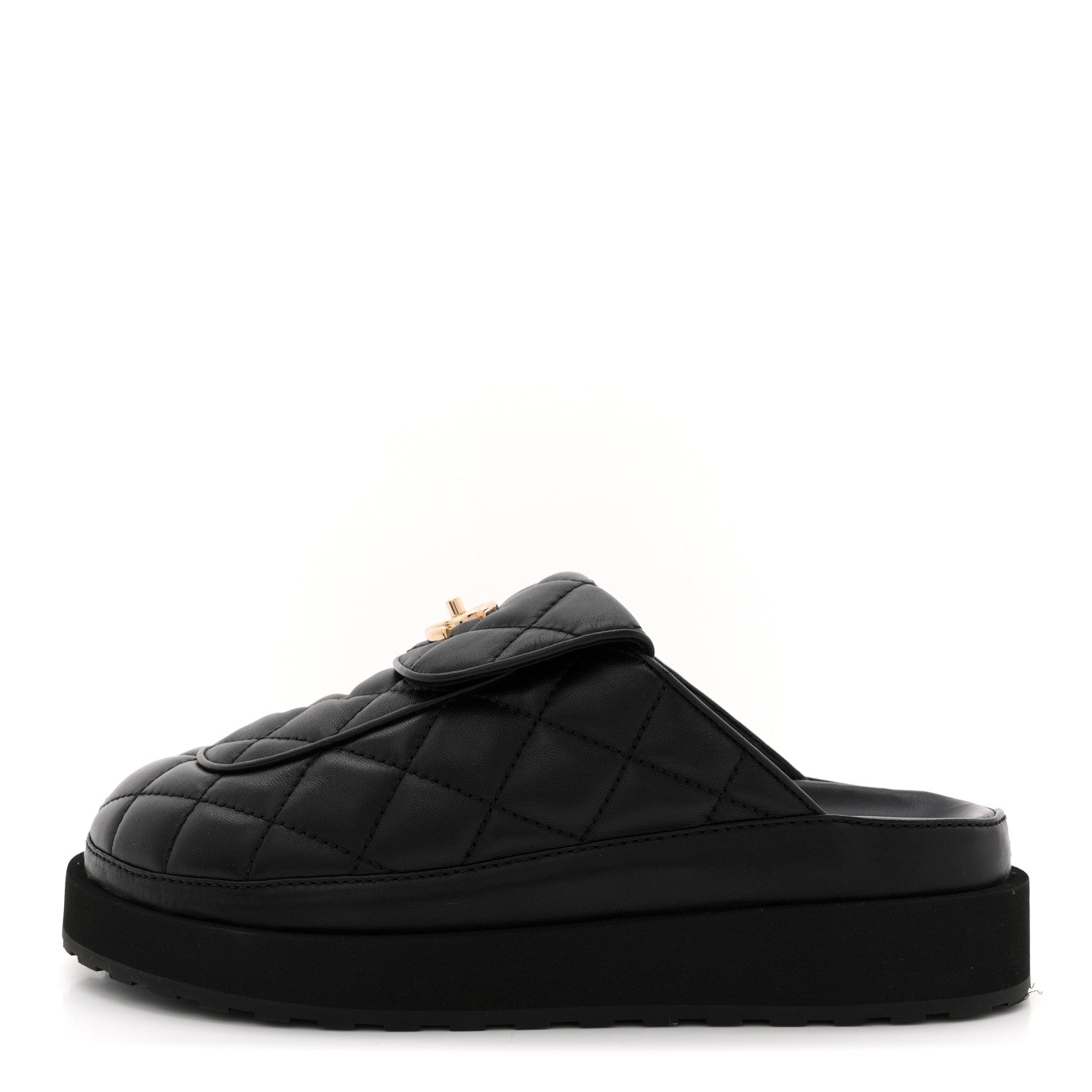 Chanel Lambskin Quilted CC Turnlock Mules 38.5 Black 1 of 10