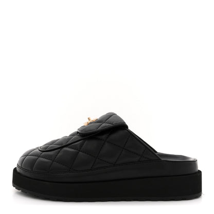 Chanel Lambskin Quilted CC Turnlock Mules 38.5 Black 1 of 10