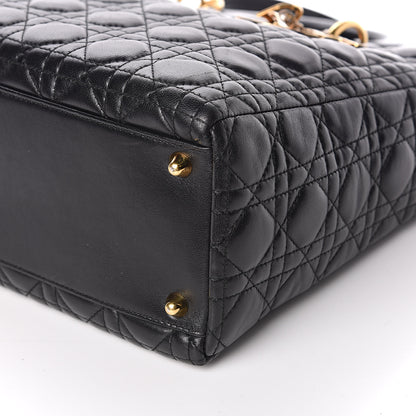Christian Dior Lambskin Cannage Large Lady Dior Black 9 of 10
