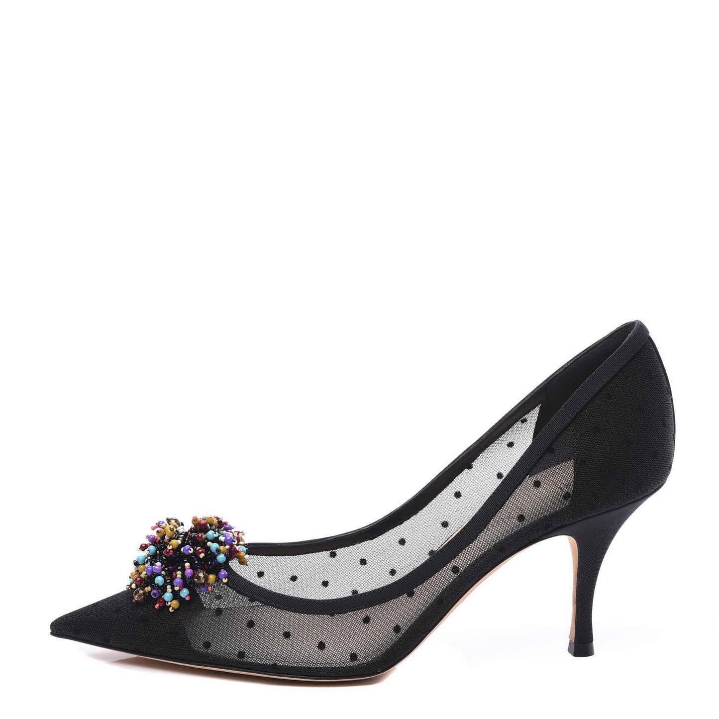 Mesh Blossom Pumps 39.5 Black
