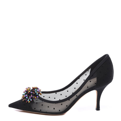Christian Dior Mesh Blossom Pumps 39.5 Black 1 of 9