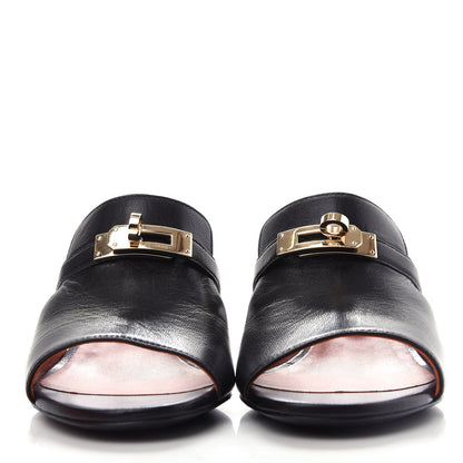 Hermes Goatskin Candy Sandals 36 Black 2 of 11