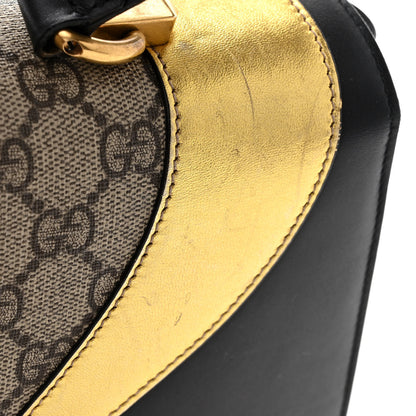 Gucci Nappa GG Supreme Monogram Medium Osiride Top Handle Bag Black Oro Vecchio Beige Ebony 12 of 18