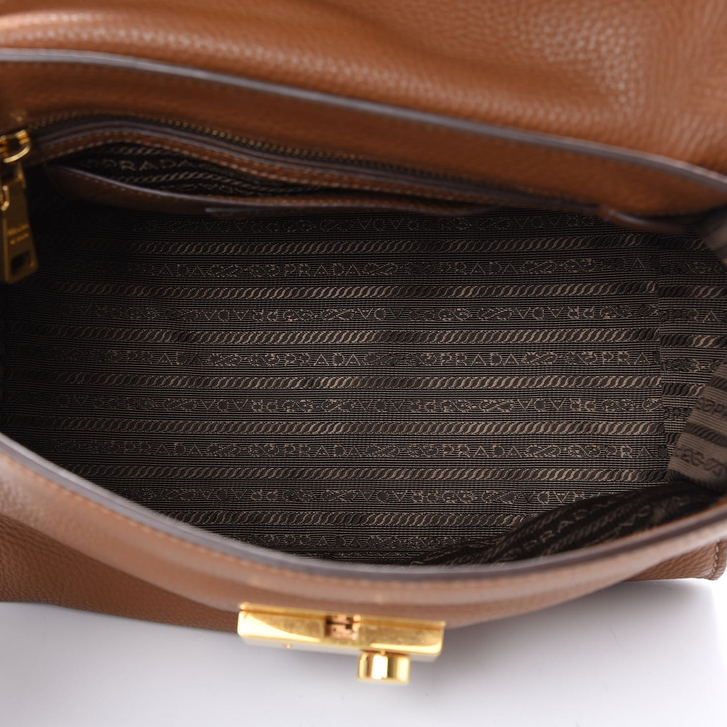 Vitello Daino Sound Twin Pocket Satchel Brandy