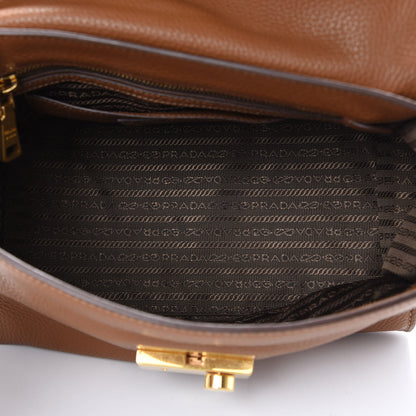 Prada Vitello Daino Sound Twin Pocket Satchel Brandy 4 of 10