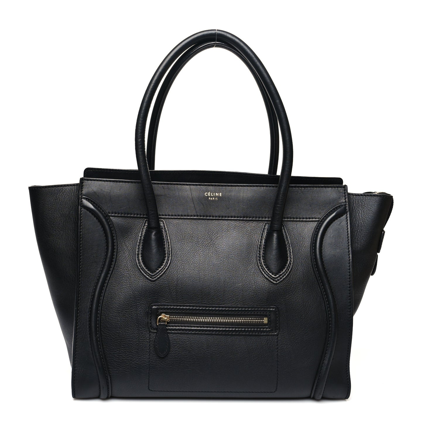 Smooth Calfskin Shoulder Luggage Black