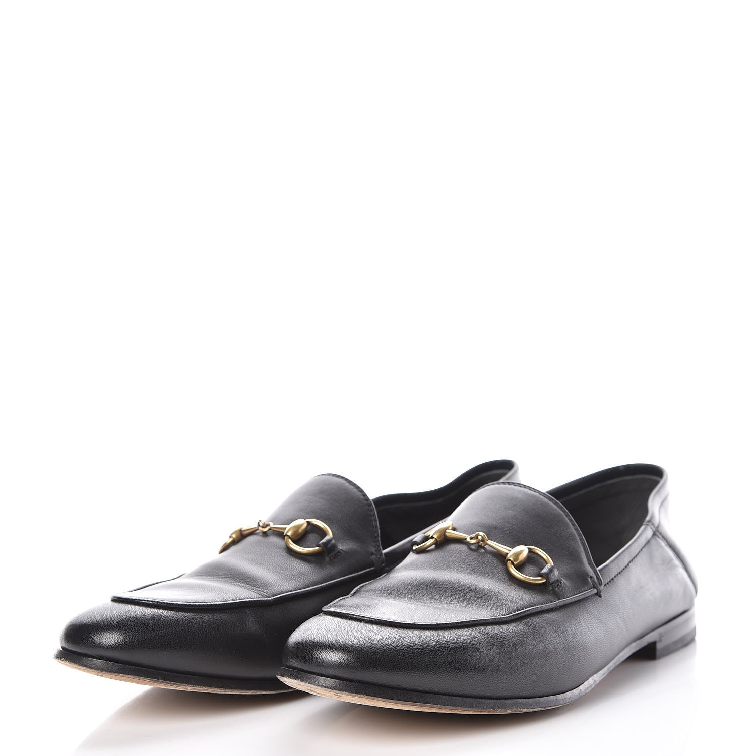Gucci Lambskin Womens Brixton Horsebit Loafers 37.5 Black 3 of 11