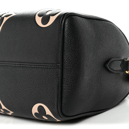 Louis Vuitton Empreinte Monogram Giant Speedy Bandouliere 25 Black Beige 9 of 10