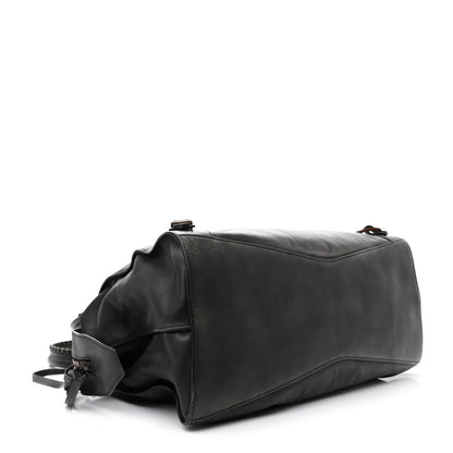 Balenciaga Used Calfskin Rust Hardware Large Top Handle Bag Black 4 of 14