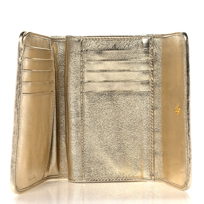 Miu Miu Nappa Matelasse Flap Tri-Fold Wallet Rugiada Pirite 5 of 8