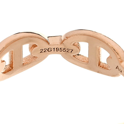 Hermes 18K Rose Gold PM Chaine d'Ancre Enchainee Ring 52 6 7 of 9
