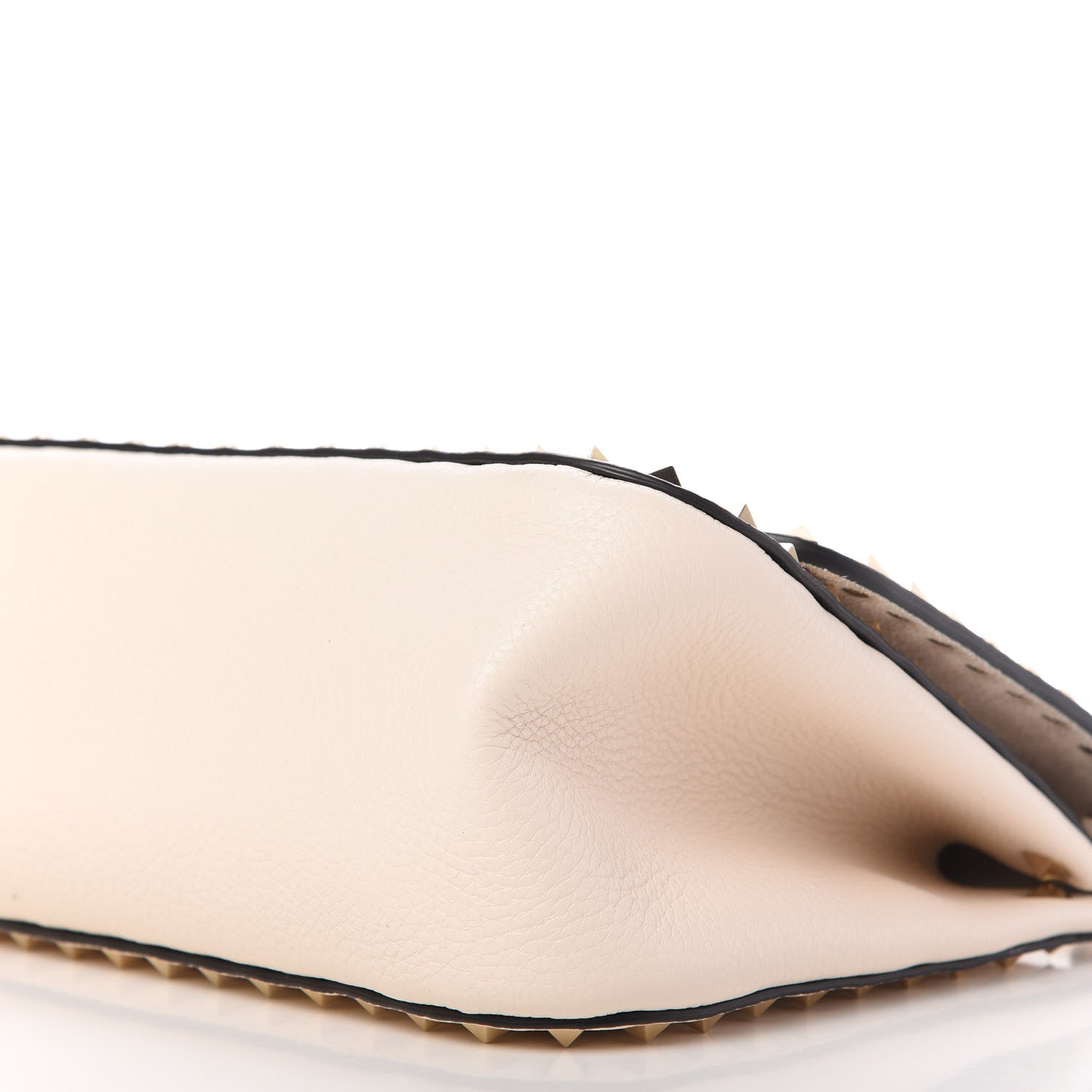 Valentino Garavani Grained Calfskin Large Rockstud Top Handle Flap Shoulder Bag Light Ivory 7 of 11