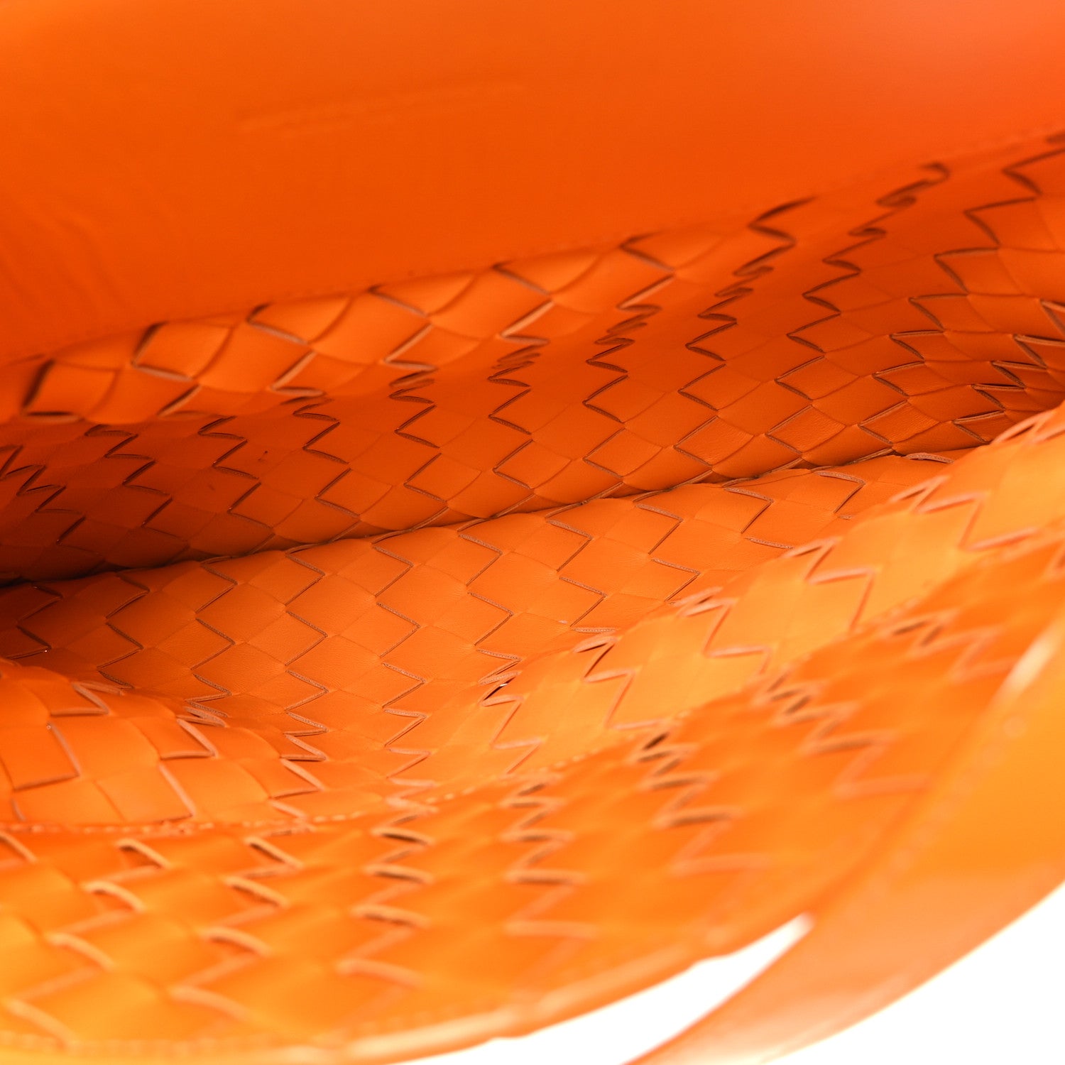 Bottega Veneta Brushed Calfskin Intrecciato Cradle Fold Over Shoulder Bag Tangerine 6 of 8