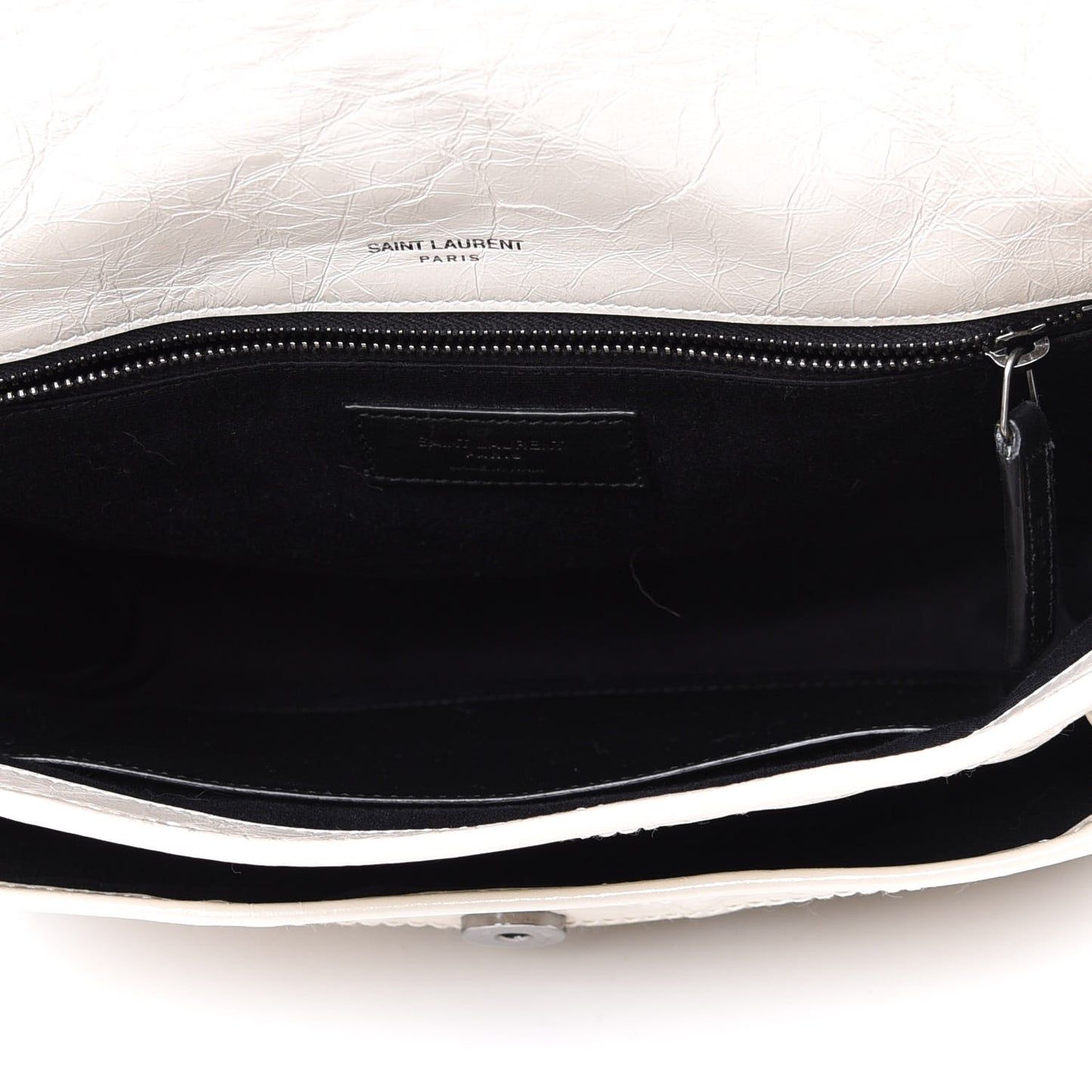 Crinkled Calfskin Matelasse Monogram Medium Niki Chain Satchel Ivory